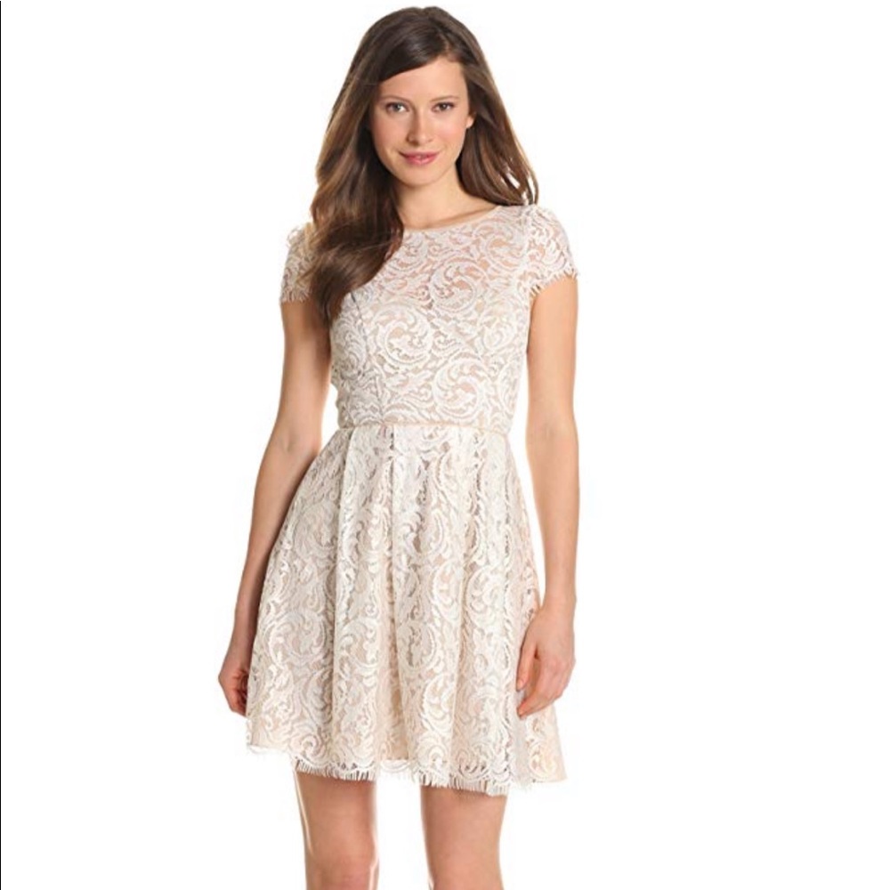 ABS Allen Schwartz White Lace Dress